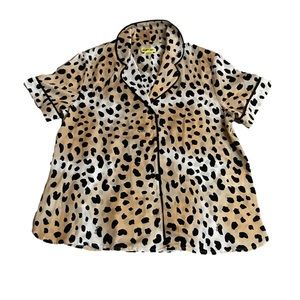 Leopard Print Pajama Top